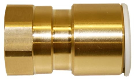 JG Speedfit Brass Coupler 22mm X 3/4 Female Coupler for Metric Pipe, Push-Fit Connection