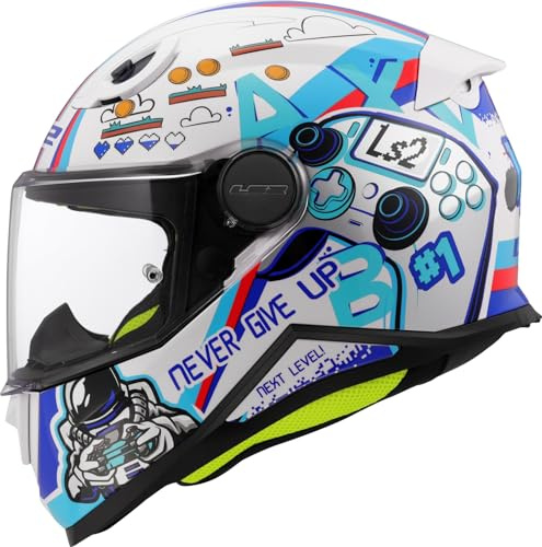 LS2, Casco Moto Integrale Bambino KID NEXT LEVEL White, M