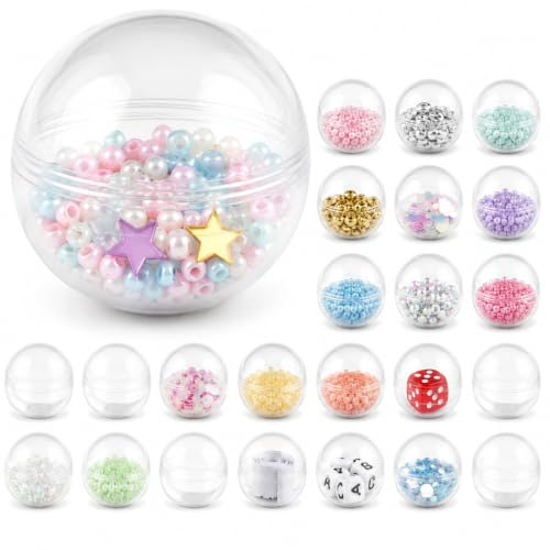Healifty 20 Pack Vending Machine Capsules Clear Empty Capsules Ball Mini Vending Machine Capsules Transparent Plastic Replacement Containers for Party Favors Diy Decoration Prize Giveaways