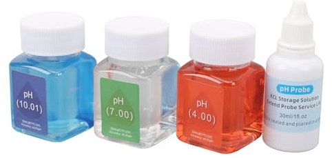 Phefop PH Meter Calibration Solution Kit 3 Bottles PH Buffer Solution 7.00 4.00 10.01 with KCL Probe Storage Liquid for Pens Electrodes Laboratory