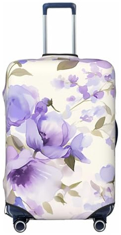 XHMKGGYBZ Funda elástica para maleta, diseño geométrico de flores azules y amarillas, 4 tamaños, resistente a los arañazos y a las manchas, funda de equipaje lavable, Tinta oriental de orquídea