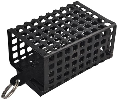 Fyrkantig fiskebait järnbur, fyrkantig fiskeri Tackle Feeder Cage | havskatt, metallfiskfällor, fiskehorg, bärbar , karpbur för båt, sötvatten