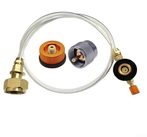 Adaptador de manguera de gas de camping para estufas de GLP, válvula reguladora de metal portátil con tubo de 70 cm, compatible con las normas de Rusia, Alemania, Italia, conector de cocina al aire