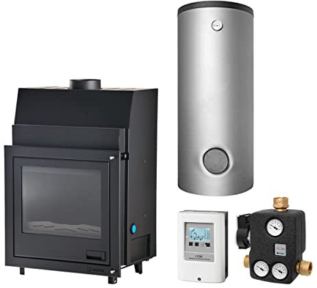 Aquaflam KS1164 25 Basic Wasserführender Kamineinsatz Komplett-Set Kombispeicher THKE 1000 + 1 SWT