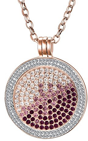 Morella Collar Mujeres de 70 cm Fabricado de Acero Inoxidable y Zirconia con Moneda de 33 mm en bolsita de Joyas
