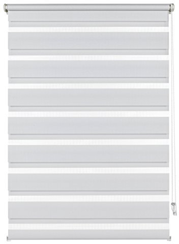 Deco Company Duo Klemmrollo, Doppelrollo, Rollo für Fenster ohne Bohren, Alle Montage-Teile inklusive, Polyester, 85 x 150 cm, Weiß
