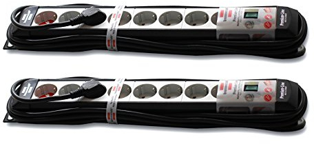 vorteil packs de Brennenstuhl Premium Line, bloc multiprise 8 prises (prise avec interrupteur et câble de 5 m – 45 ° ° des prises)