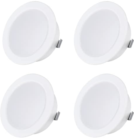 Sweet Led Möbel Einbaustrahler flach IP44 weiss Einbauleuchte 230V 3.5W Warmweiß Möbeleinbauleuchte, G4 Badleuchte Einbauspot Spiegelschrank Feuchtraumleuchte, unterbauleuchte Küche, 4er Pack
