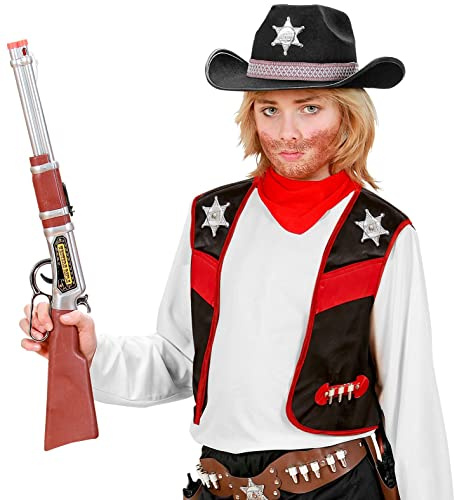 W WIDMANN MILANO Party Fashion - Kinderkostüm Weste Cowboy, Schwarz, wilder Westen, Karneval, Mottoparty