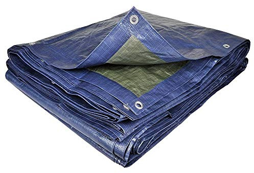 TERRE JARDIN Lona Profesional 120 g/m² Polietileno Azul | Lona profesional de 120 g/m² de polietileno con ojales metálicos, bordes y esquinas reforzados, uso en interiores