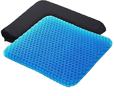 JARAGAR Gel Seat Cushion, Ergonomic Honeycomb Design Egg Seat Cushion for Back&Sciatica Pain Relief, Double Thick Long-Sitting Seat Cushion for Office Chair Desk, Car, Wheelchair, Road Trips