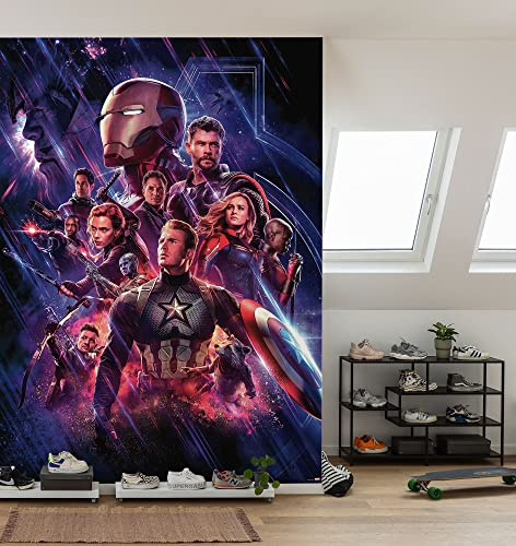 Komar Marvel Photo Wallpaper Avengers Endgame Movie Poster - Size 184 x 254 cm, 4 Pieces, Colourful - Wallpaper, Children's Room, Teenager's Room, Superhero