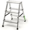 KADAX Aluminium Step Ladder, Folding Step Ladder up to 125 kg, with Non-Slip Steps, Step Ladder, Double-Sided Aluminium Ladder, Folding Ladder, Household Ladder (3 Steps)