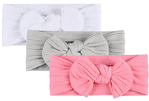 Aolso Bandeaux en nylon pour Bébés filles, 3Pcs Bandeaux pour Bébés, Accessoires pour cheveux pour Enfants