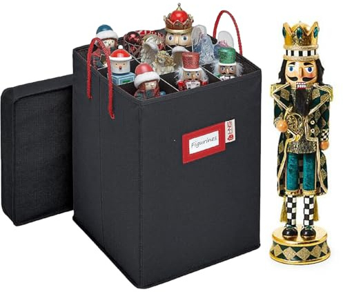 Boîte de rangement de collection Casse-noisette et figurine de Noël – Peut contenir jusqu'à 22,9 à 40,6 cm de haut – Casse-noisettes, ornements et plus encore – Organiseur de décoration de vacances