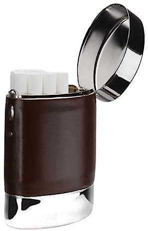 ROLTIN Humidore Zylindrische Humidore Zigarrenetui aus Metall + Leder Leicht zu tragende Zigarrenschachtel Kompakter Zigarren-Humidor Luxus-Zigarren-Humidor-Box