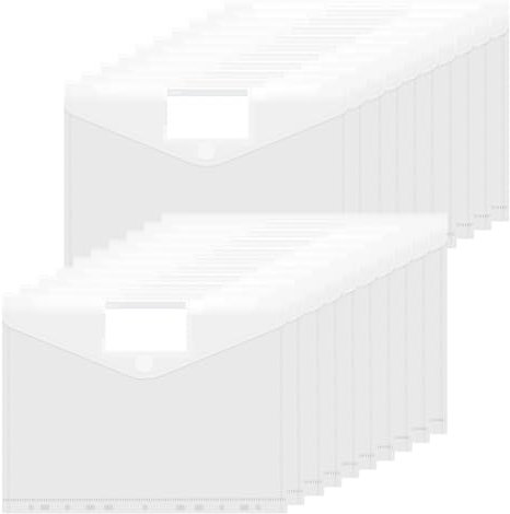 Bimormat 20 Pack Dokumententasche,A4 Transparent Dokumentenmappe mit 11 Binderlöcher/Klettverschluss und Etikettentasche,Dokumenten für Dokumente Organisiere