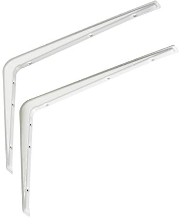 SOTECH 2 Stück Regalkonsolen RK15 weiß 370 x 271 mm | Regalwinkel Regalträger Wandkonsolen Regalhalter Konsolen Winkel Regalhalterung