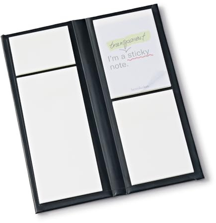 Semikolon 371139 200 transparente Sticky Notes klebend, 3 Größen, matte Haftnotizen im Booklet, Klebezettel durchsichtig