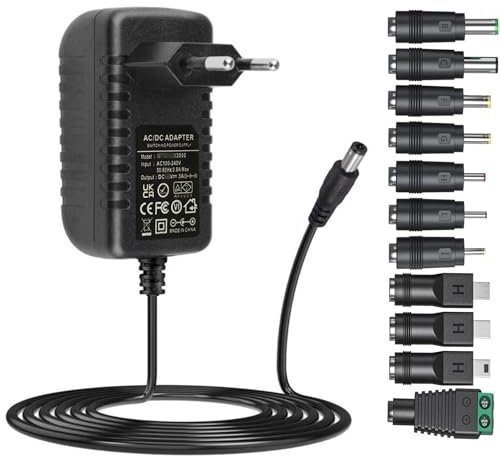 5V Adaptateur Universel DC5V 1A 2A 3A Chargeur d'alimentation avec 11 Prises AC vers DC 5V 3A 2,5A 2A 1,5A 1A Convertisseur onduleur transformateur pour Moniteur bébé routeur WiFi HUB USB TV Box