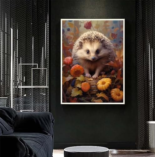 Diamond Painting Igel Diamant Painting Bilder Kinder Tier Diamond Art DIY Set Erwachsene Full Drill Diamond Painting Zubehör, 5D Diamant Malerei Mosaic Stickerei Kits Home Wand Decor 77x105 cm R425