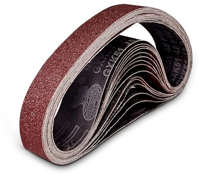 15 Pezzi Nastri abrasivi 25 x 762 mm, Set di Nastri Abrasivo (3 x grana 80/120/150/240/320) per levigatrice a nastro, Carta Abrasiva, Set di Nastri Abrasivi