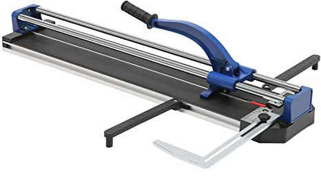 Tagliapiastrelle professionale, tagliapiastrelle,manuale, per separare piastrelle in ceramica, con posizionamento a infrarossi, 800 mm, 15 mm (blu)