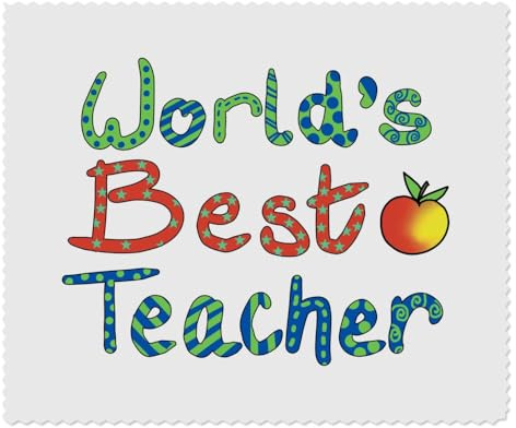 2 x 'World's Best Teacher' Microfibre Lens/Glasses Cleaning Cloths (LC00027644)