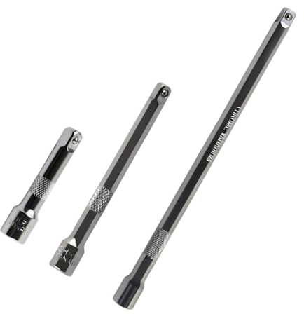3tlg Verlängerungs Satz Ratsche Steckschlüssel Verlängerungen 3/8(75MM/150MM/250MM) für Ratschen Steckschlüsseln