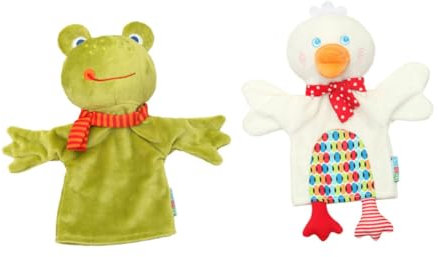 CORHAD 2st Handpuppe Puzzle-Spielzeug Für Welpen Kind Bevorzugungspuppen Pädagogisches Spielzeug Lernspielzeug Für Kleinkinder Geschichte Erzählende Marionette Baumwolle Green