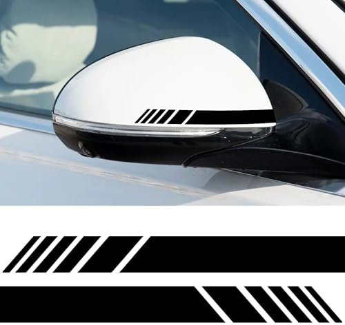 Flaconi Adesivi auto, Adesivi Strisce Tuning, Riflettente Specchio Auto, Camion, SUV (Nero)