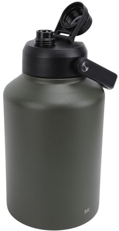 Bouteille Isotherme En Acier Inoxydable Avec Large Ouverture, 3,8 L, Pour Boissons Glacées Lors De L'Entraînement À La Salle De Sport (Od Vert)