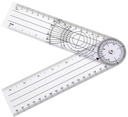 Winkelmesser Schule,Goniometer Physiotherapie,Winkelmesser Physiotherapie,Gradmesser,Protractor,Medizinischer Winkellineal für Angle Geometrie Goniometer-Lineal,360° Winkel Transparenter Gelenkmesser