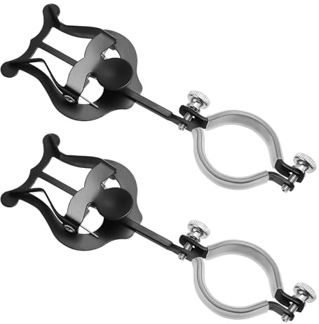 2 Pezzi Clip Musicale per Lira per Clarinetto, Metallo Clip per Spartiti per Clarinetto Supporto per Lira per Clarinetto per Banda Musicale Strumenti Pratica Principianti (Nero)
