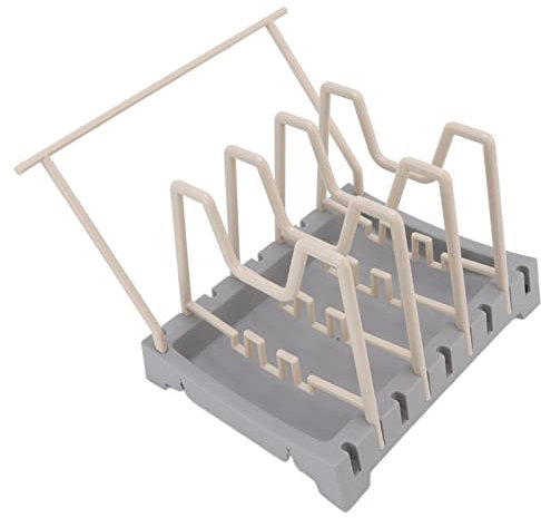 HUAOSN Pan Lid Organizer, Pots and Pans Organizer, Cutting Board Organizer for Frying Pans, Sauce Pans, Bakeware, and More
