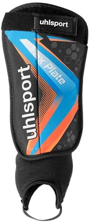 uhlsport Flex Plate Schienbeinschoner für Kinder und Erwachsene- ultraleichter Fussball-Schienbeinschoner mit Knöchelschutz - schlagabsorbierend, gepolstert und schützend
