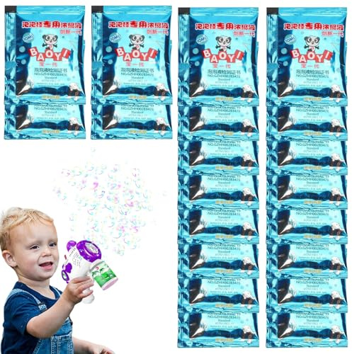 Solución para máquina de burbujas, solución concentrada de burbujas -Recarga de líquido para máquina de burbujas de 20 piezas | Líquidos portátiles de burbujas de 10 ml, solo agregue agua, regalos de