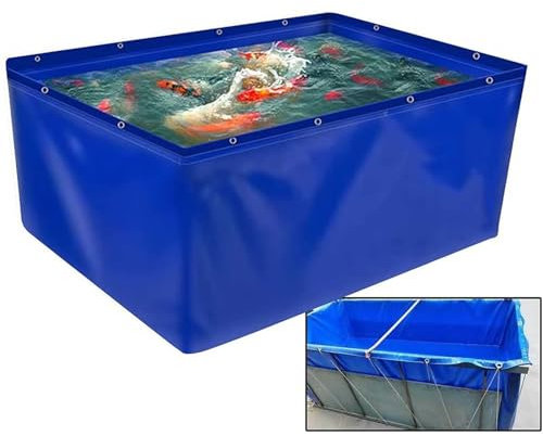 DECAKE Aquarium-Poolteich, Fischteich, wasserdicht, temporäre Zisterne aus Kunststoff, PVC-Teiche mit Ablassventil, Faltbarer Fischteich, Segeltuch, Kulturteich, Aquarium, Garten, gezücht