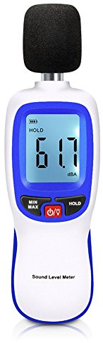 Medidor de Nivel de Sonido Digital, Pantalla LCD Grande con Luz, Precisión ±1.5dB, Compacto y Ligero, Ideal para Oficinas y Talleres, Rango 30-130dBA