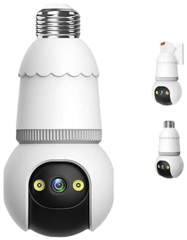 LUCKKY 4MP Light Bulb Security Camera, 2.4GHz 2K HD Outdoor Light Bulb Camera, Color Night Vision, 360° Pan Tilt, Waterproof E27 LED Bulb Cameras for Outdoor Indoor