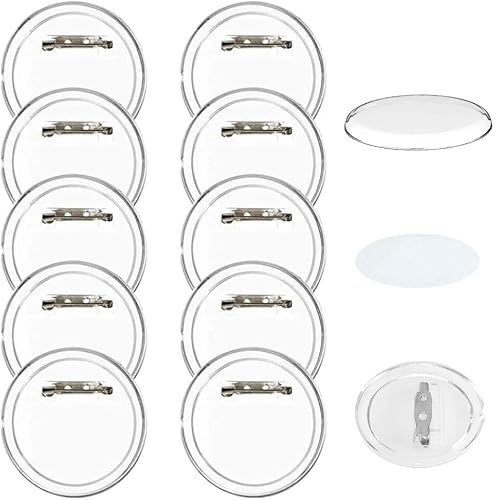COEWUR 30 pcs Buttons Selber Machen ohne Buttonmaschine 60mm Buttons Anstecker Selbst Gestalten Pins Transparente DIY Ansteckbuttons mit Sicherheitsnadel und Buttonpapier für Oktoberfest Schule