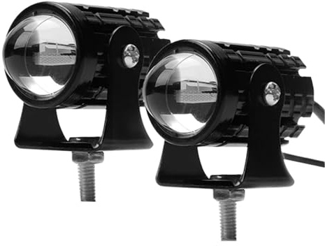 Lhdktee Moto LED Fendinebbi Per Accessori Per Moto, Camion, Auto, Proiettore Supplementare, Fari Fendinebbia, 2 Faretti A LED, Explorers(2PCS White)