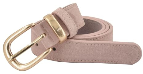 styleBREAKER Damen Echtleder Gürtel Velours Optik, 95cm,Rose
