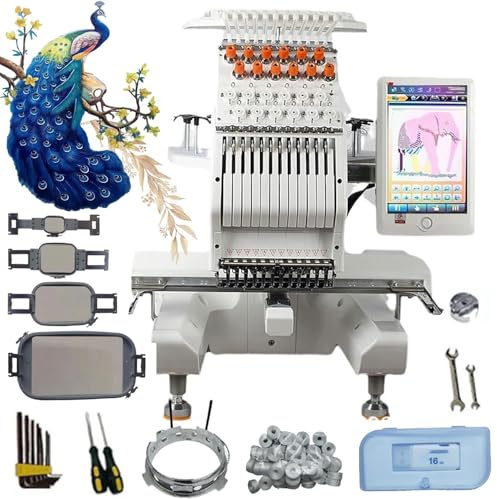 Automatische Näh- und Stickmaschine mit 12 Nadeln, 20 x 30 cm Bereich, 10-Zoll-Touchscreen, für Stoffe