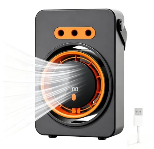 Mldnld Portable Humidifier Fan, 160ml Water Tank & 100 Speed Levels, USB-C Rechargeable Mini Fan with Timer for Home and Travel
