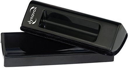 Dynavox tampone di pulizia in velluto per la pulizia dei dischi in vinile con cuscino in velluto, inclusa spazzola in nylon, nero