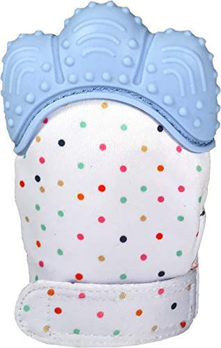 Funky Planet Beißhandschuh für Babys ab 0 Jahren - Beißhandschuh Baby Teething Toy - Raschelnder & Beruhigender Zahnhandschuh für Zahnungshilfe aus Lebensmittelechtem Silikon