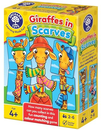Orchard Toys Giraffes in Scarves Counting and Colour Game for Kids Age 4+