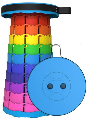 Benebomo Faltbarer Hocker,Höhenverstellbarer Teleskophocker, Tragbarer Klapphocker für Outdoor Wandern Camping