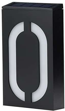 Numéro de maison flottant 3D - Lampe solaire numérique LED - Grand panneau d'adresse - Chiffres de porte - Support mural - ABS PC avec vis de batterie rechargeable - Pour extérieur, cour, rue
